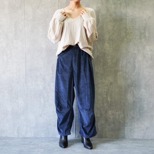 パンツ ユニセックス ゆったり コーデュロイ 丈長め ２色 SUPERTHANKS スラックス コーデュロイ ワイドルーズパンツ