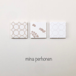 mina perhonen  ミナペルホネン  ファブリックパネル 3点セット ハンドメイド 1枚目の画像