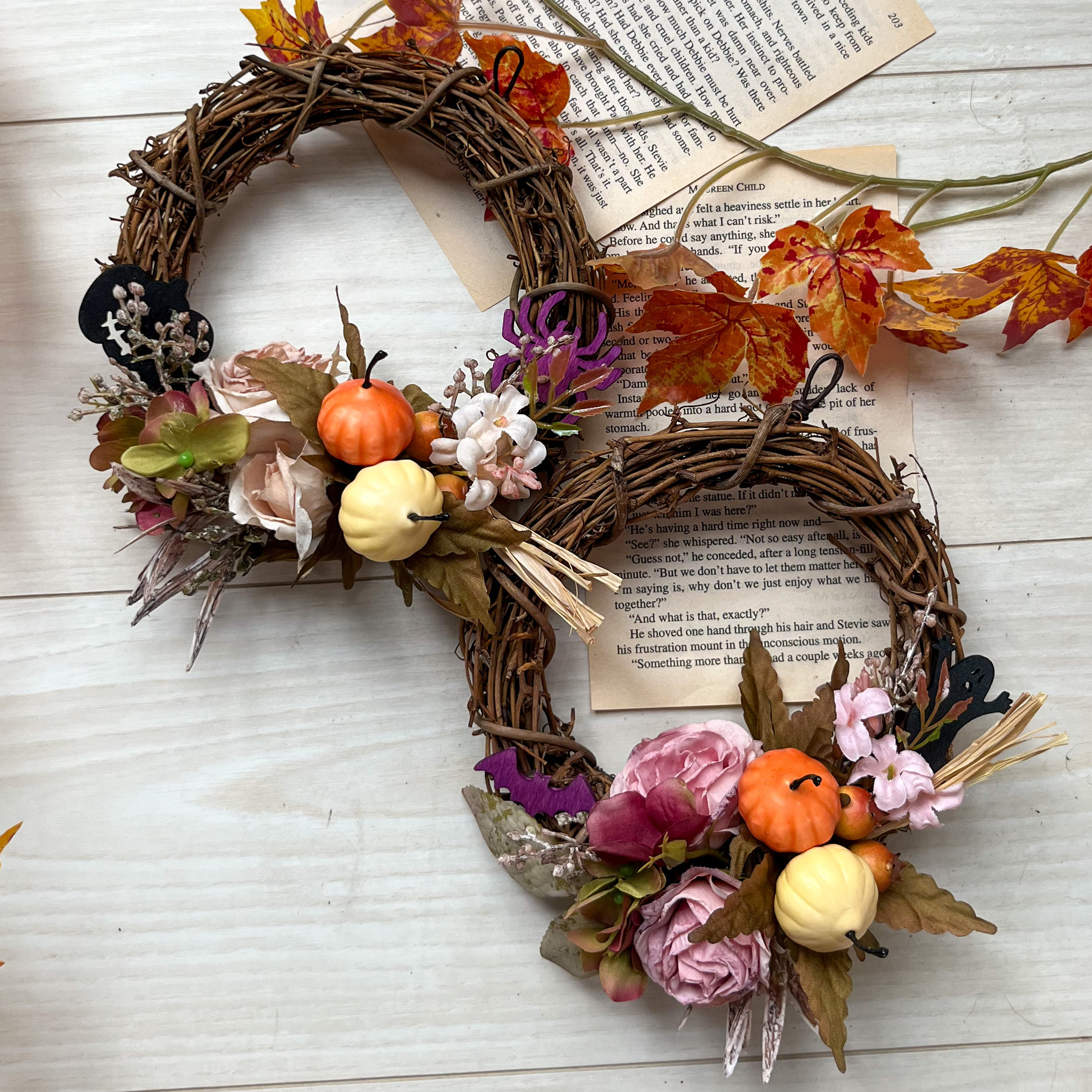 SOLD】ハロウィン☆ハンドメイドミニリーススヌーピー風(ハワイアンver)