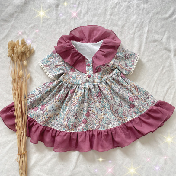 ウィリアムモリス・ゴールデンリリー ワンピース 子供服 Amedama 