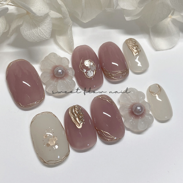 NO.29 ネイルチップ＊ニュアンス ブライダル 成人式 卒業 入学  