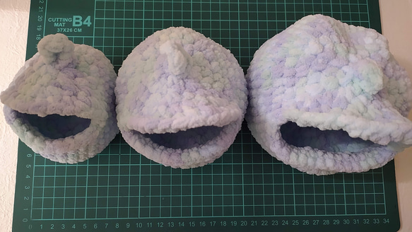 フクロモモンガ　ポーチ　Ⅿ②　２匹用　袋　毛糸　ハンドメイド 4枚目の画像