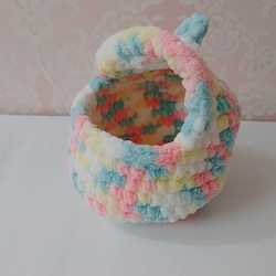 フクロモモンガ ポーチ Ⅿ② 2匹用 袋 毛糸 ハンドメイド