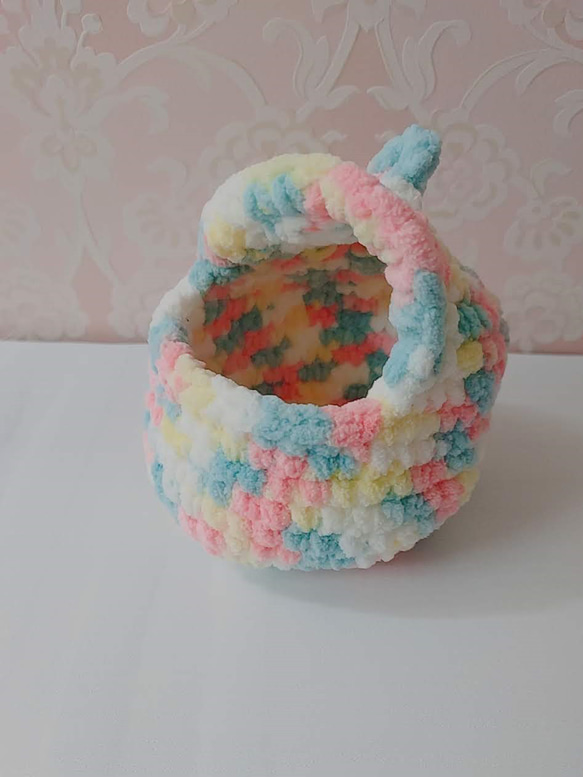 フクロモモンガ ポーチ Ⅿ② 2匹用 袋 毛糸 ハンドメイド