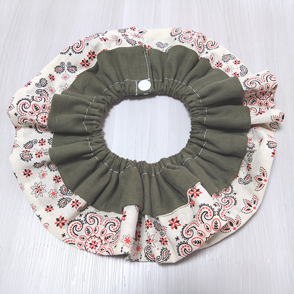 bandana pattern double frills bib〚cool〛 10枚目の画像