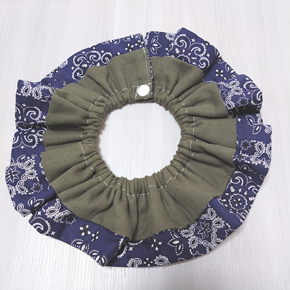 bandana pattern double frills bib〚cool〛 7枚目の画像