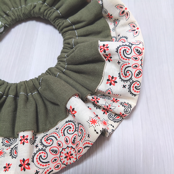 bandana pattern double frills bib〚cool〛 9枚目の画像
