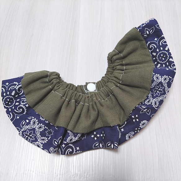 bandana pattern double frills bib〚cool〛 8枚目の画像