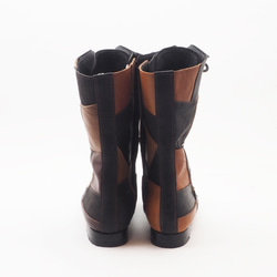 <受注生産>race up long boots <black+>/カンガルー革ほか/革靴/b01103multi 2枚目の画像