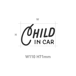 【車用】CHILD IN CAR カッティングステッカー │ 筆記体タイプ 白黒２色展開 2枚目の画像