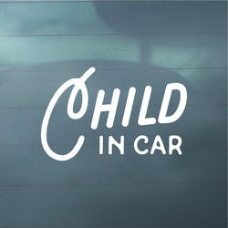 【車用】CHILD IN CAR カッティングステッカー │ 筆記体タイプ 白黒２色展開 1枚目の画像