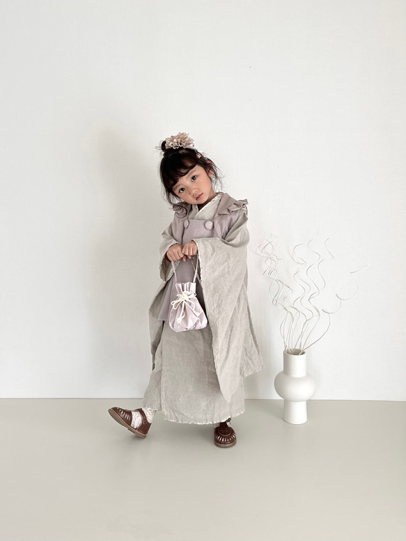 レンタル】七五三着物 3歳女の子 被布セット 和風館 コード刺繍