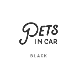 【車用】PETS IN CAR カッティングステッカー │ 筆記体タイプ 白黒２色展開 4枚目の画像