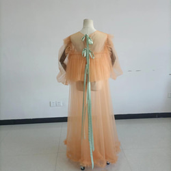 優雅なシルエット ウェディングドレス オレンジ 妊婦 ソフトチュール 結婚式/花嫁/ブライズメイド 7枚目の画像