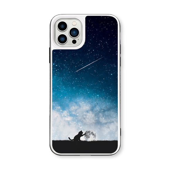 月と猫 (2023)　iPhoneケース　強化ガラスケース 3枚目の画像