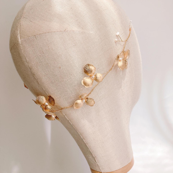 flower pearl gold ヘッドドレス 8枚目の画像