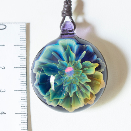 虹の花 ボロシリケイトガラスペンダント rf3 ネックレス 虹の花 ボロシリケイトガラスペンダント rf3 ネックレス
