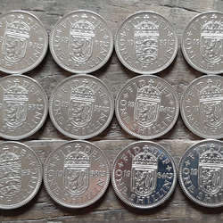 12枚セット イギリス 1953年~1966年 シリング 英国コイン 美品です 本物   スコットランドライオンデザイン 1枚目の画像