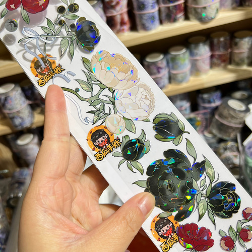 海外 PETテープ マスキングテープ 泡とフラワー