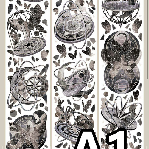 海外PETテープ 切り売り 蝶 鳥かご 惑星 星雲詭局/蒼穹詭局 海外マステ