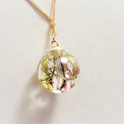 小花滿開　永生花浮游花項鍊　長度可調校　❊空郵台灣5-7天 第1張的照片