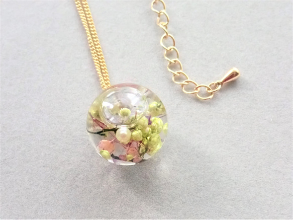 小花滿開　永生花浮游花項鍊　長度可調校　❊空郵台灣5-7天 第4張的照片