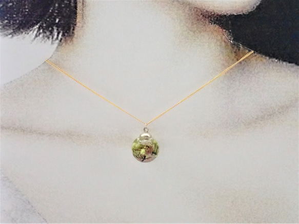 小花滿開　永生花浮游花項鍊　長度可調校　❊空郵台灣5-7天 第5張的照片