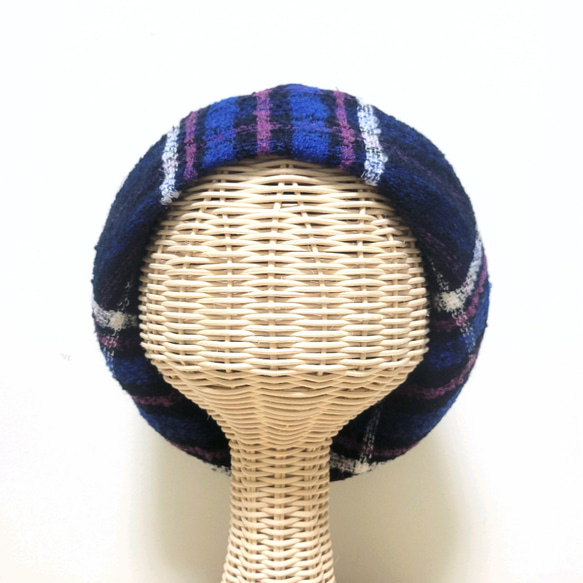 秋冬　チェックベレー帽 4枚目の画像