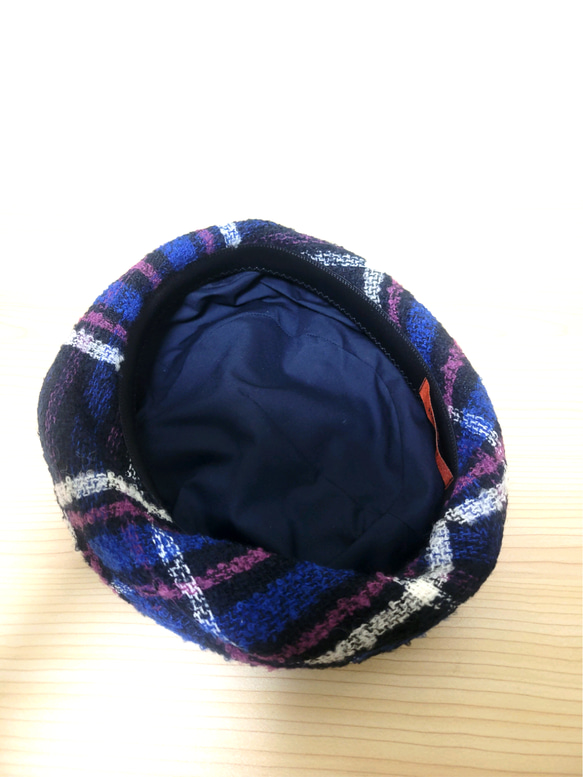 秋冬　チェックベレー帽 5枚目の画像