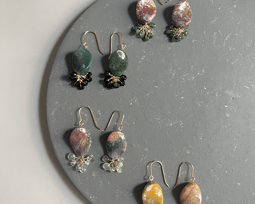 ジャスパーのピアス 14kgf ピアス（フック・チェーン） nium 通販