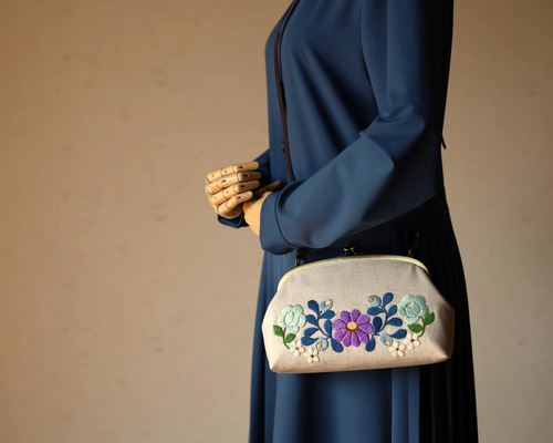 セザンヌ コットン 花刺繍 バケットバッグ セザンヌ 可愛い 手編込み 2way ラフィア 花柄刺繍 カゴバック