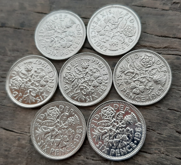 幸せのシックスペンス イギリス 6ペンス コイン 1948年\n286枚セット
