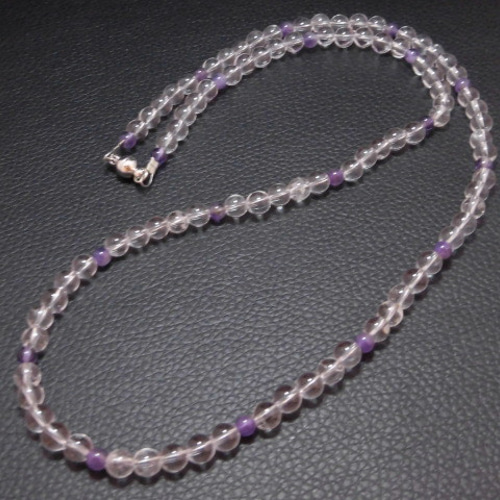 SALE】6mm水晶×アメジストの1連ネックレス 331￥2020 