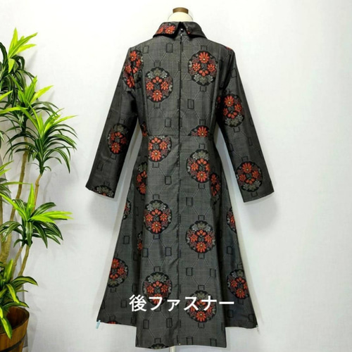 着物リメイク ワンピース 2WAY Aライン 花柄 大人かわいい 正絹 着物リメイク ワンピース 2WAY Aライン 花柄 大人かわいい 正絹
