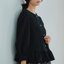 アンナ - Anna blouse - black 3枚目の画像