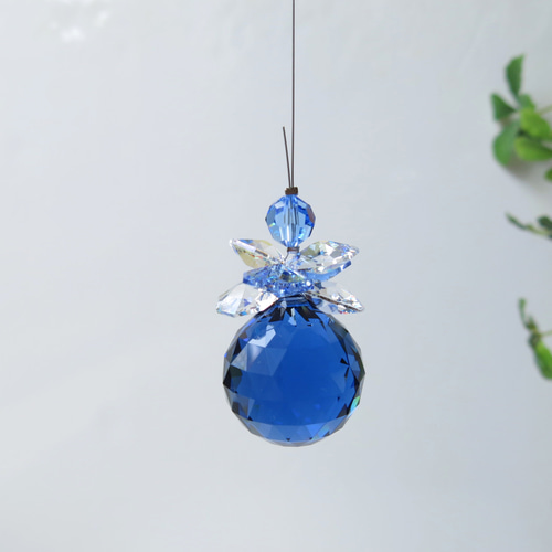 サファイアカラー♡ハンドメイド＊スワロフスキーサンキャッチャー お客様オーダー品☆ダークサファイア スワロフスキークリスタ