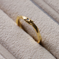 キュービックジルコニア　リング　silver　Ring　指輪　フリーサイズ　オープンリング 4枚目の画像
