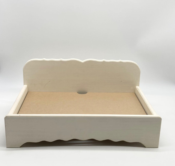 【サンプル価格】木製　ペットベッドと羽毛クッションのセット！　リアルダウン使用 4枚目の画像