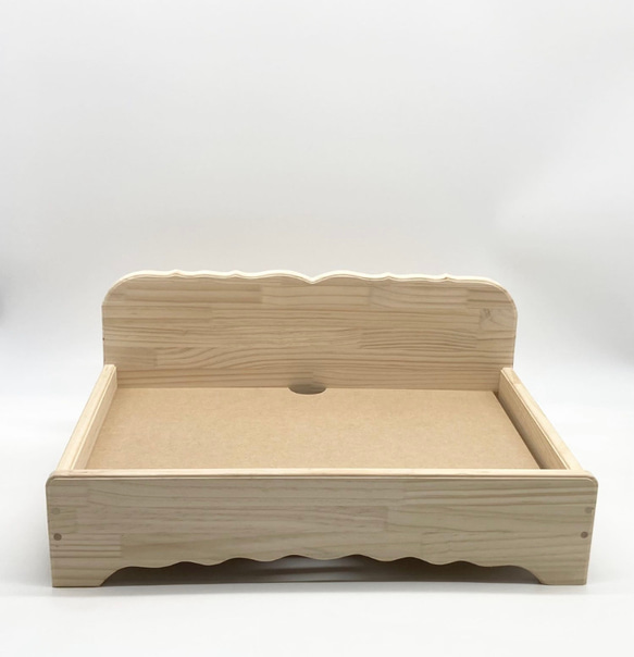 【サンプル価格】木製　ペットベッドと羽毛クッションのセット！　リアルダウン使用 5枚目の画像