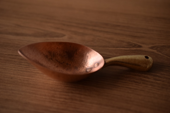 マコロン様ご注文専用ページ　銅のコーヒーメジャースプーン（スコップ型）　※受注品 2枚目の画像