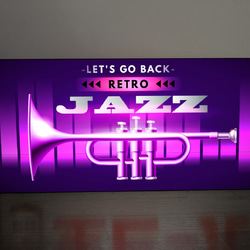 【Lサイズ】JAZZ ジャズ レコード CD ジャズ喫茶 店舗 自宅 ランプ 看板 置物  雑貨 ライトBOX 電飾看板 2枚目の画像