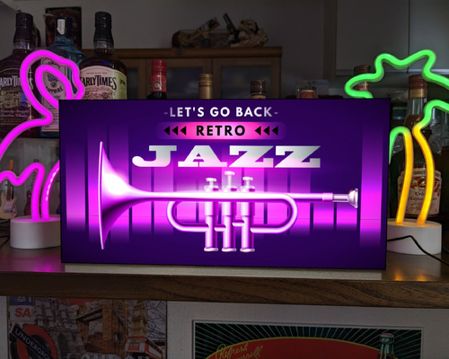 ジャズ喫茶 モダン JAZZ 昭和 レトロ 看板 置物 雑貨 LEDライト