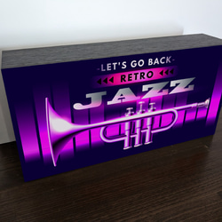 【Lサイズ】JAZZ ジャズ レコード CD ジャズ喫茶 店舗 自宅 ランプ 看板 置物  雑貨 ライトBOX 電飾看板 4枚目の画像