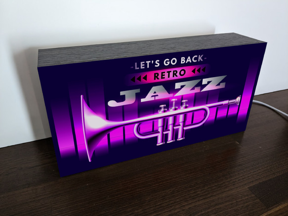 【Lサイズ】JAZZ ジャズ レコード CD ジャズ喫茶 店舗 自宅 ランプ 看板 置物  雑貨 ライトBOX 電飾看板 4枚目の画像