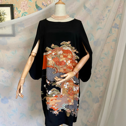 バイイーコネクト様ご予約 着物リメイク 黒留袖ドレス ケープスリーブ