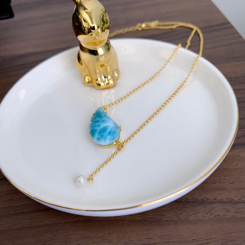 天然無処理 ラリマー デザイン ネックレス No880 ネックレス 