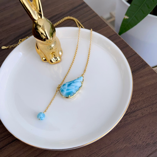 天然無処理 ラリマー デザイン ネックレス No881 ネックレス  