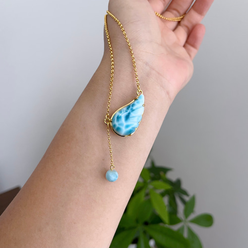 天然無処理 ラリマー デザイン ネックレス No881 ネックレス  