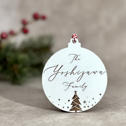 クリスマスオーナメント　名入れ　木製　ネームプレート　ネームタグ　クリスマス飾り 7枚目の画像