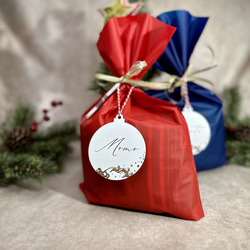 クリスマスオーナメント　名入れ　木製　ネームプレート　ネームタグ　クリスマス飾り 3枚目の画像